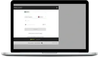 Gala live casino on a computer